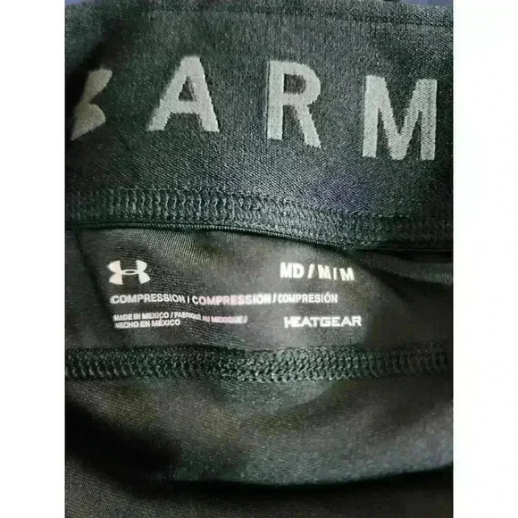 Under Armour Compression Womens Size Medium Leggings HeatGear Black U-Line Gym - Picture 2 of 3